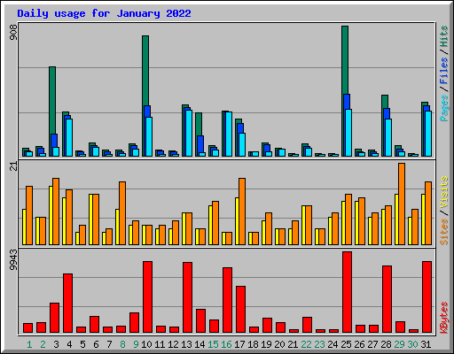Daily usage for January 2022