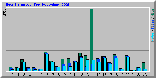 Hourly usage for November 2023